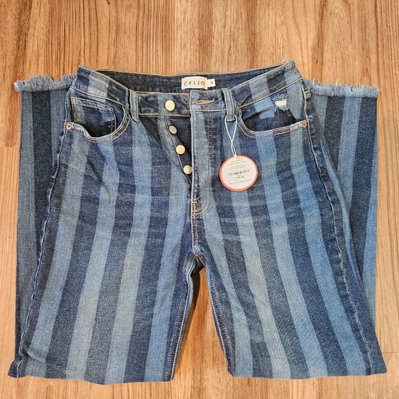 Cello Stripped Jeans Size 9 - Picture 2 of 3